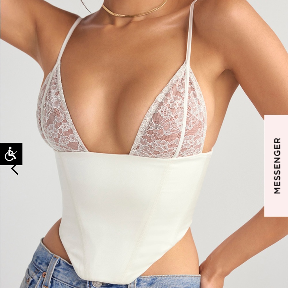 House of cb: EMILEE white lace corset